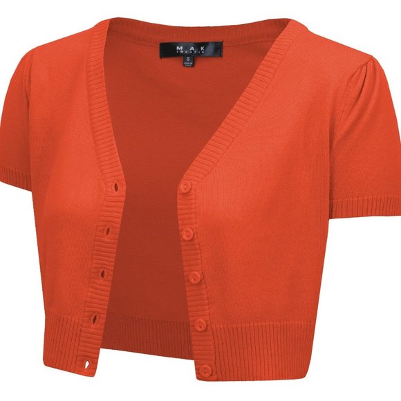 Cropped Bolero Cardigan Sweater Lot of 4 Retro Vintage style mak yemak brand - Picture 4 of 7